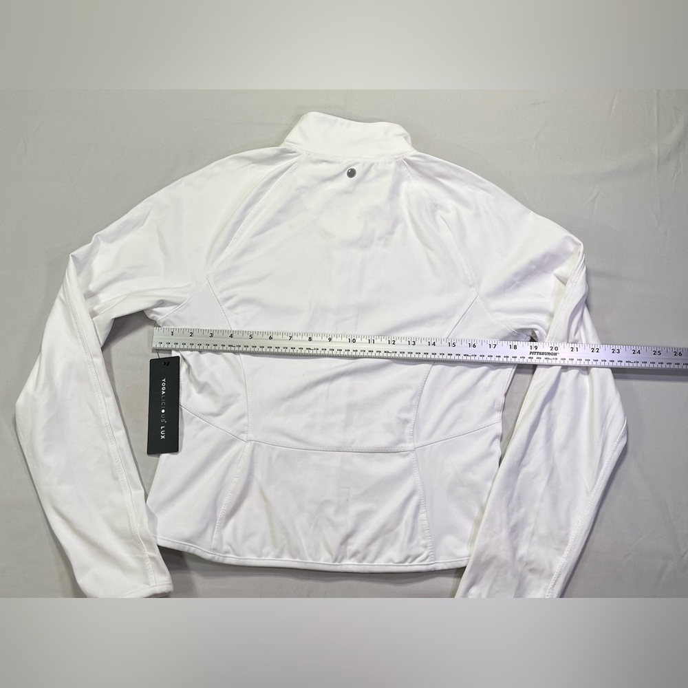 Yogalicious Women’s Zip Up Slim Fit White Jacket Thumbholes - XL - Picture 6 of 7